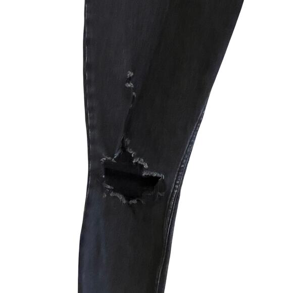 Abercrombie & Fitch A&F Curve Love Skinny High Rise Distressed Jeans Black 28 - Picture 3 of 9
